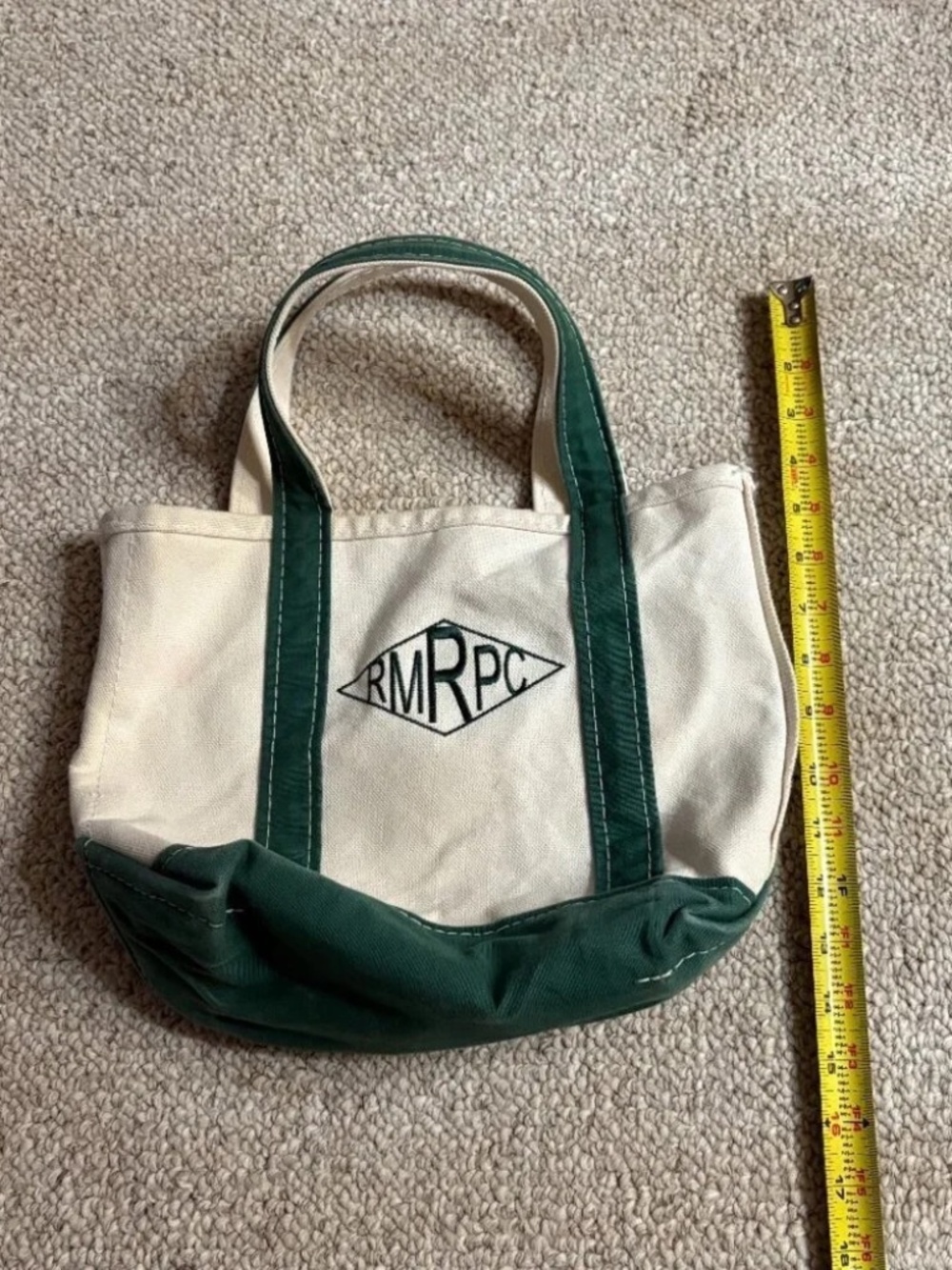 Vintage L.L.Bean Boat & Tote Small Canvas Bag Made in USA Forest Green Preppy - Picture 11 of 11
